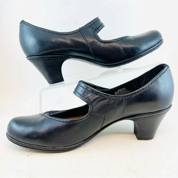 Cobb Hill New Balance Black Sadie Ruche Pleated Mary Jane Heels, size 10 M - Picture 6 of 12